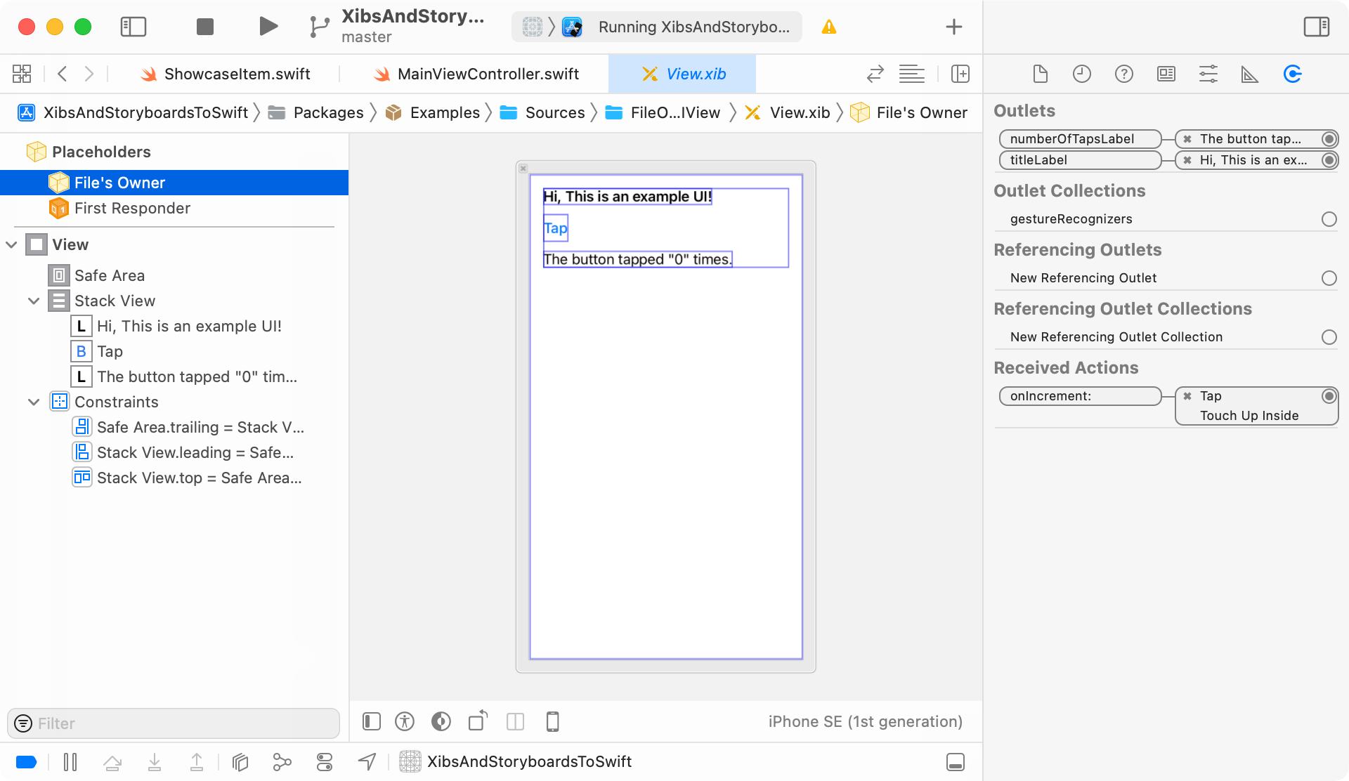 The Simple Xib-file.